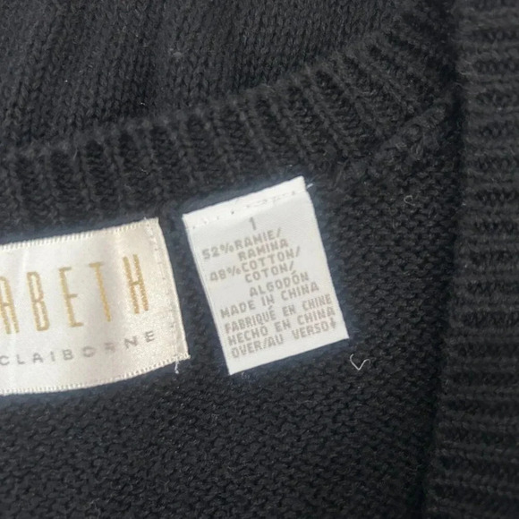 Liz Claiborne Vintage Black and White Checkered Cardigan Sweater Size 1X - Picture 7 of 8